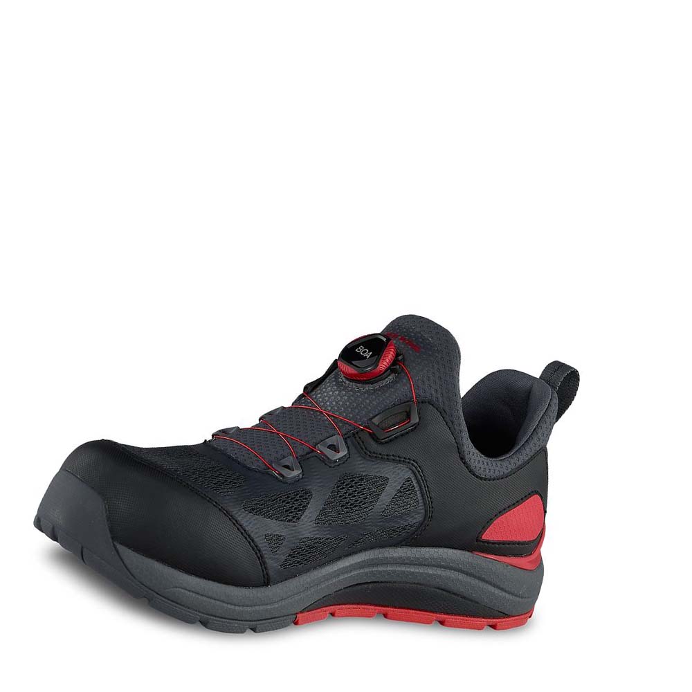 Red Wing CoolTech™ Athletics Safety Toe Work Men's Shoes Black / Red | ZA 177KOR